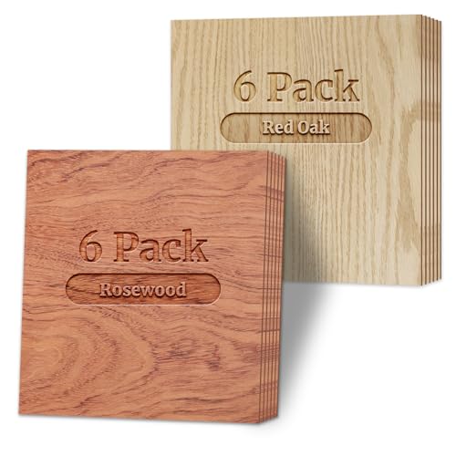 3 mm Sperrholzplatten für Lasergravur und -schneiden, 12 Stück Bastelbrett (30 x 30 cm) – Palisander und rotes Eichenfurnier für Kunstprojekte und Bastelarbeiten von Generisch
