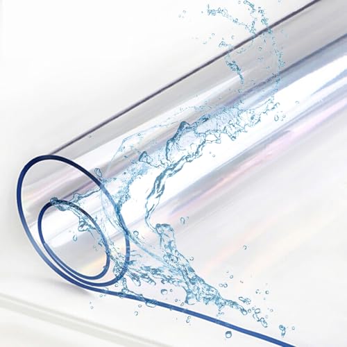 3 mm wasserdichte, transparente Kunststoff-Tischdecke, schmutzabweisende Vinylabdeckung für Esszimmer, Küche und Schreibtisch, abwischbare PVC-Tischdecke für einfache Reinigung von Generisch