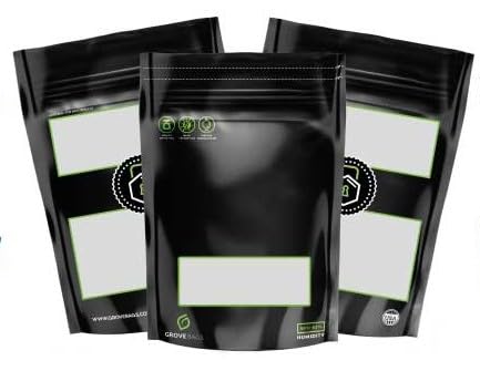 3 x 100g Grove Bags, Luftdichte Aufbewahrungsbeutel mit Feuchtigkeits- und Geruchskontrolle + UV-Schutz von Generisch