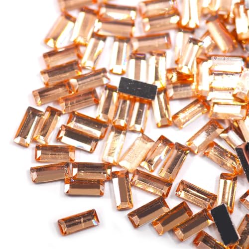 3 x 7 mm rechteckige Harz-Strasssteine, nicht flache Rückseite, für Bastelarbeiten, Dekoration, Handwerk, 1000 Stück von Generisch