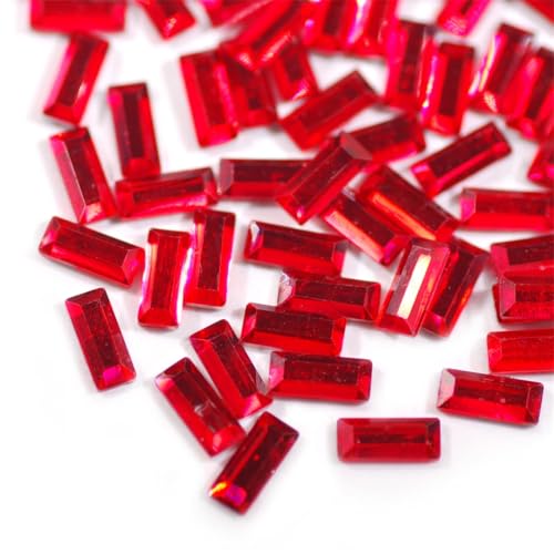 3 x 7 mm rechteckige Harz-Strasssteine, nicht flache Rückseite, für Bastelarbeiten, Dekoration, Handwerk, 1000 Stück von Generisch