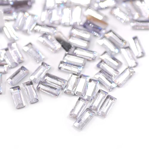 3 x 7 mm rechteckige Harz-Strasssteine, nicht flache Rückseite, für Bastelarbeiten, Dekoration, Handwerk, 1000 Stück von Generisch
