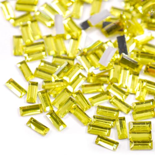 3 x 7 mm rechteckige Harz-Strasssteine, nicht flache Rückseite, für Bastelarbeiten, Dekoration, Handwerk, 1000 Stück von Generisch