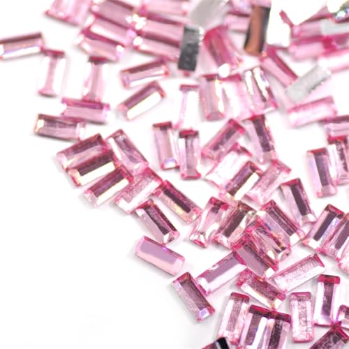 3 x 7 mm rechteckige Harz-Strasssteine, nicht flache Rückseite, für Bastelarbeiten, Dekoration, Handwerk, 1000 Stück von Generisch