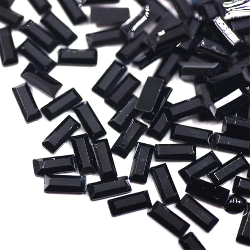 3 x 7 mm rechteckige Harz-Strasssteine, nicht flache Rückseite, für Bastelarbeiten, Dekoration, Handwerk, 1000 Stück von Generisch