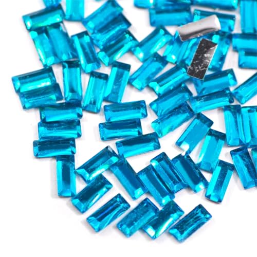 3 x 7 mm rechteckige Harz-Strasssteine, nicht flache Rückseite, für Bastelarbeiten, Dekoration, Handwerk, 1000 Stück von Generisch