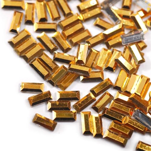 3 x 7 mm rechteckige Harz-Strasssteine, nicht flache Rückseite, für Bastelarbeiten, Dekoration, Handwerk, 1000 Stück von Generisch
