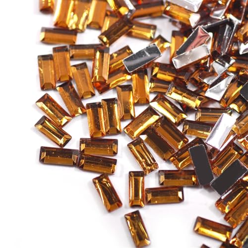 3 x 7 mm rechteckige Harz-Strasssteine, nicht flache Rückseite, für Bastelarbeiten, Dekoration, Handwerk, 1000 Stück von Generisch