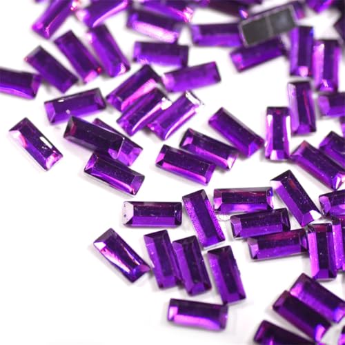 3 x 7 mm rechteckige Harz-Strasssteine, nicht flache Rückseite, für Bastelarbeiten, Dekoration, Handwerk, 1000 Stück von Generisch