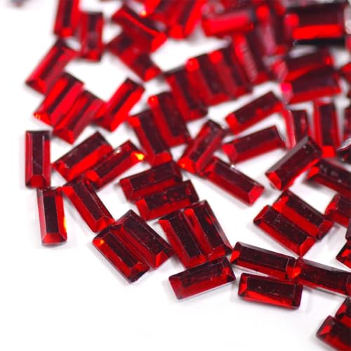 3 x 7 mm rechteckige Harz-Strasssteine, nicht flache Rückseite, für Bastelarbeiten, Dekoration, Handwerk, 1000 Stück von Generisch