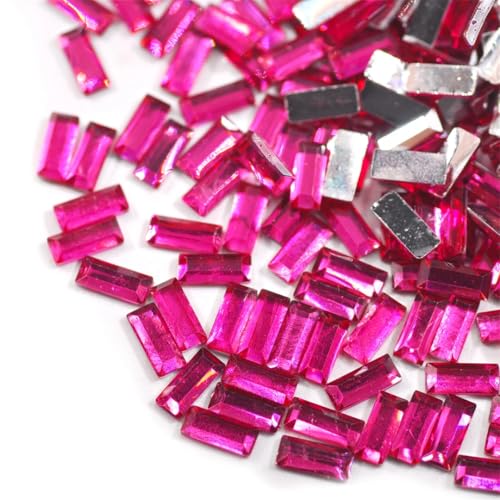 3 x 7 mm rechteckige Harz-Strasssteine, nicht flache Rückseite, für Bastelarbeiten, Dekoration, Handwerk, 1000 Stück von Generisch