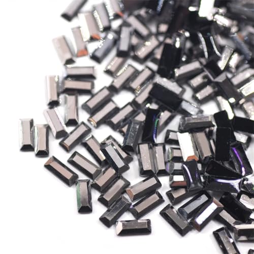 3 x 7 mm rechteckige Harz-Strasssteine, nicht flache Rückseite, für Bastelarbeiten, Dekoration, Handwerk, 1000 Stück von Generisch