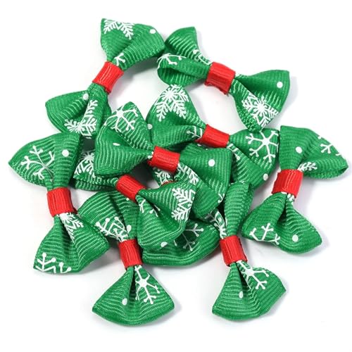30/60 Stück Weihnachtsschleifen aus Satinband, handgefertigt, for DIY-Geschenkverpackungen, Party, Weihnachtsbaum, Neujahrsdekoration(30pcs,Green) von Generisch