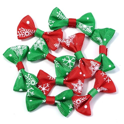 30/60 Stück Weihnachtsschleifen aus Satinband, handgefertigt, for DIY-Geschenkverpackungen, Party, Weihnachtsbaum, Neujahrsdekoration(60pcs,Random) von Generisch