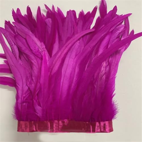 30–35 cm, Schwanzfedern, 10 m, Kleid, DIY-Zubehör für Bastelarbeiten, Band, 25–30 cm, Rosenrot, 30–35 cm von Generisch