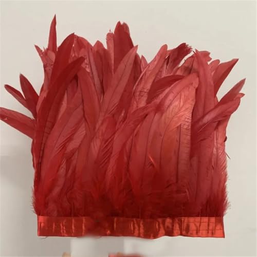30–35 cm, Schwanzfedern, 10 m, Kleid, DIY-Zubehör für Bastelarbeiten, Band, 25–30 cm, Rot, 30–35 cm von Generisch