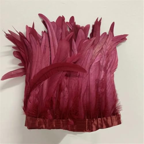 30–35 cm, Schwanzfedern, 10 m, Kleid, DIY-Zubehör für Bastelarbeiten, Band 25–30 cm, Weinrot, 30–35 cm von Generisch