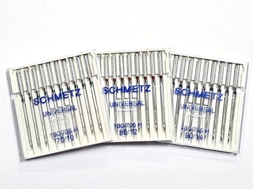 30 Nähmaschinennadeln 130/705H Universal Magazin 70+80+90 von Generisch