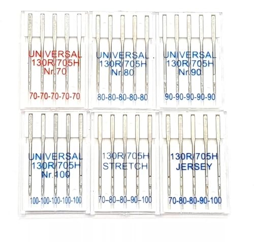 30 Nähmaschinennadeln Universal 70-100 - Stretch 70-100 - Jersey 70-100 30 Nähmaschinennadeln Universal 70-100 - Stretch 70-100 - Jersey 70-100 von Generisch