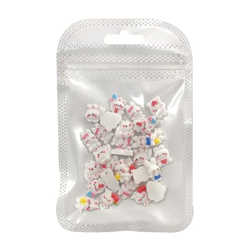 30 Stück Bunny Nagel Charms, niedliche 3D-Harz Tiere Nagel Kunst Charms Zubehör, DIY Dekoration von Generisch