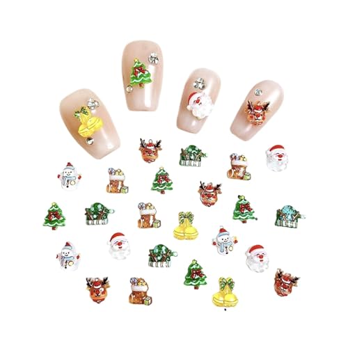 30 Stück Cartoon-Weihnachts-Serie, Nagelanhänger, Weihnachtsmann, Schneemann, DIY-Harz-Nagelkunst-Dekoration 30 Stück Cartoon-Weihnachts-Serie, Nagelanhänger, Weihnachtsmann, Schneemann, DIY-Harz-Nagelkunst-Dekoration von Generisch