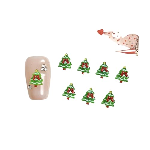 30 Stück Entzückender Schneemann Weihnachtsmann-Harz-Nagel-Anhänger Cartoon-kreative bunte Weihnachts serie Nailart-Dekorationen DIY-Nägel von Generisch