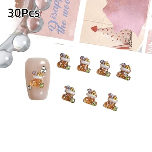 30 Stück Entzückender Schneemann Weihnachtsmann-Harz-Nagel-Anhänger Cartoon-kreative bunte Weihnachts serie Nailart-Dekorationen DIY-Nägel 30 Stück Entzückender Schneemann Weihnachtsmann-Harz-Nagel-Anhänger Cartoon-kreative bunte Weihnachts serie Nailart-Dekorationen DIY-Nägel von Generisch