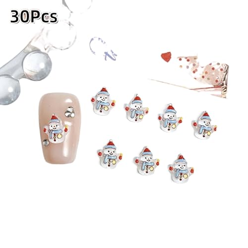 30 Stück Entzückender Schneemann Weihnachtsmann-Harz-Nagel-Anhänger Cartoon-kreative bunte Weihnachts serie Nailart-Dekorationen DIY-Nägel 30 Stück Entzückender Schneemann Weihnachtsmann-Harz-Nagel-Anhänger Cartoon-kreative bunte Weihnachts serie Nailart-Dekorationen DIY-Nägel von Generisch