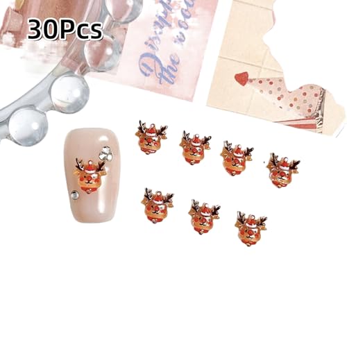 30 Stück Entzückender Schneemann Weihnachtsmann-Harz-Nagel-Anhänger Cartoon-kreative bunte Weihnachts serie Nailart-Dekorationen DIY-Nägel 30 Stück Entzückender Schneemann Weihnachtsmann-Harz-Nagel-Anhänger Cartoon-kreative bunte Weihnachts serie Nailart-Dekorationen DIY-Nägel von Generisch