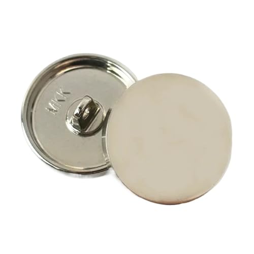 30 Stück Metallknopf-Sortiment, 10–25 mm, runde Pilzknöpfe für Jacken, Anzüge, Hemden, Mäntel, Nähen, Bastelzubehör(B-Silver,15mm) von Generisch