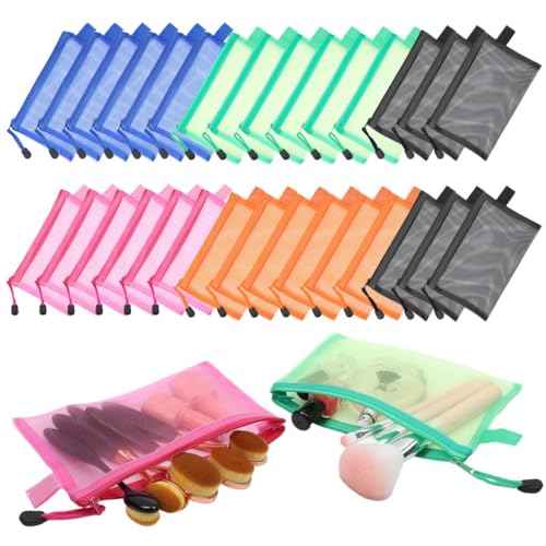 30 Stück sortierte Reißverschlusstaschen, A6 Netz-Kosmetik-Organizer, tragbare Nylon-Aufbewahrungstaschen für Büro, Schule und Reisen 30 Stück sortierte Reißverschlusstaschen, A6 Netz-Kosmetik-Organizer, tragbare Nylon-Aufbewahrungstaschen für Büro, Schule und Reisen von Generisch