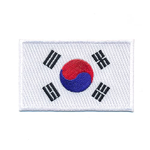 30 x 20 mm Südkorea Flagge Korea Seoul Flag Patch Aufnäher Aufbügler 1193 Mini von Generisch