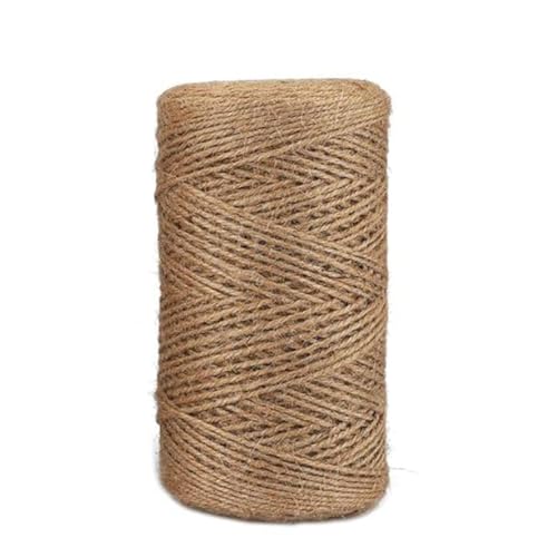 300 m Jute-Schnur aus Naturfasern zum Basteln, dickes Juteseil, Verpackungsschnur, DIY-Kunst, Heimgartendekoration, Geschenkverpackung, Katzenkratzbaum (Beige, 2 mm) von Generisch