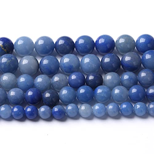 32 Stück 12 mm große Natursteinperlen, blauer Aventurin, rund, lose Abstandshalter für Schmuckherstellung, DIY, Armband, Halskette, 38,1 cm (15 Zoll), blauer Aventurin GE6-S2071 von Generisch