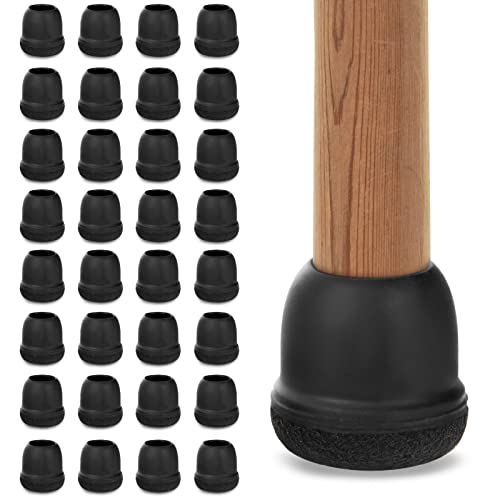 32 stuhlbeinkappen mit Filzpolster für Holz-Fliesen- und Laminatböden, rutschfest Gummifüße, Stuhlbeiner Schutz 14-19mm, Möbelbeiner für Stühle, Tische und Sofas von Generisch