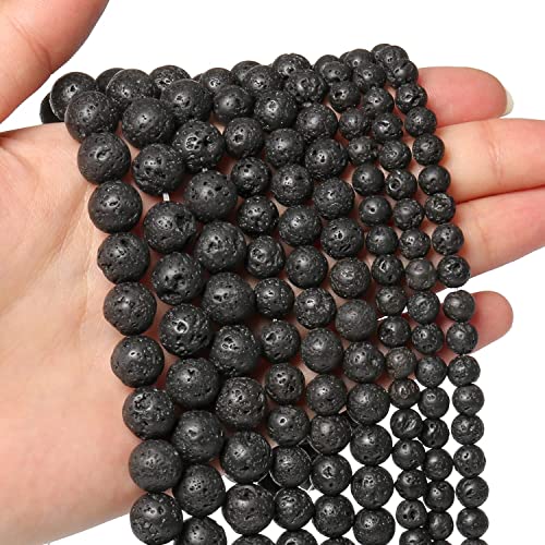 35 Stück 10 mm Natursteinperlen, schwarzer Lava-Kristall, Edelstein für Schmuckherstellung, DIY-Armband, Halskette 35 Stück 10 mm Natursteinperlen, schwarzer Lava-Kristall, Edelstein für Schmuckherstellung, DIY-Armband, Halskette von Generisch
