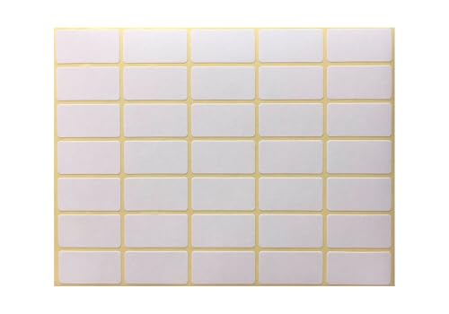 350 Etiketten Selbstklebend, Universal-Etiketten, 25 x 13 mm, Weiß, 10 Blätter mit je 35 Etiketten von Generisch