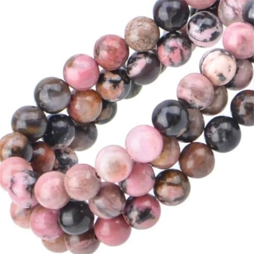 38,1 cm lose Perlen, natürlicher Edelstein, glatt, rund, für Schmuckherstellung, Armband, Damen, 8 mm, ca. 46 Stück von Generisch