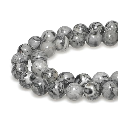 3A Naturkartensteinperlen, graue Picasso-Steinperlen für DIY-Armbandherstellung, 8 mm 3A Naturkartensteinperlen, graue Picasso-Steinperlen für DIY-Armbandherstellung, 8 mm von Generisch