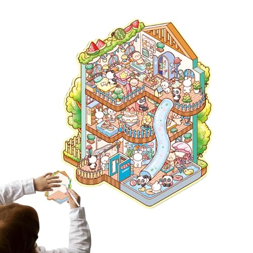 3D-Aufkleber-Szene | 3D-Cartoon-Haus-Aufkleber – multifunktionales Kunst-Bastelbedarf, bunte Tagebuch-Werkzeuge, Buchdekoration, kreatives Kinderspielzeug für Erwachsene 3D-Aufkleber-Szene | 3D-Cartoon-Haus-Aufkleber – multifunktionales Kunst-Bastelbedarf, bunte Tagebuch-Werkzeuge, Buchdekoration, kreatives Kinderspielzeug für Erwachsene von Generisch