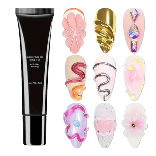 3D Gel Für Nägel - 15ml Wischfreier 3D Klarer Nagel Charm Strass Kleber | Langanhaltende Pflegeprodukte Für Steinverzierungen Pulver Schmucksteine Dekorationen 3D Gel Für Nägel - 15ml Wischfreier 3D Klarer Nagel Charm Strass Kleber | Langanhaltende Pflegeprodukte Für Steinverzierungen Pulver Schmucksteine Dekorationen von Generisch
