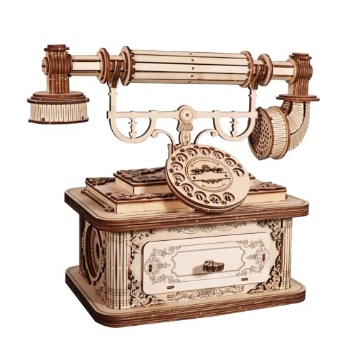 3D Holzpuzzle Retro-Telefon für Erwachsene – DIY Holzbausatz Modell, Interaktives Vintage Deko Geschenk 3D Holzpuzzle Retro-Telefon für Erwachsene – DIY Holzbausatz Modell, Interaktives Vintage Deko Geschenk von Generisch