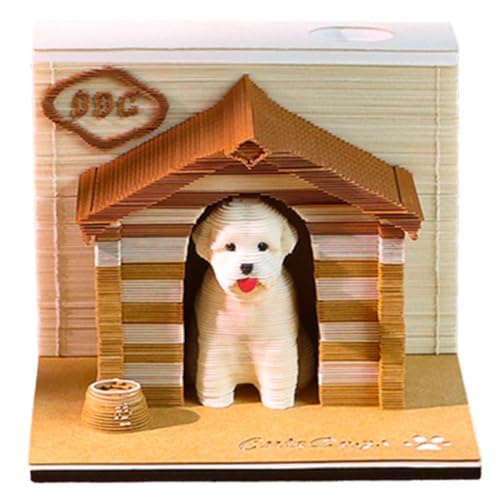 3D-Hunde-Papierschnitzmodell, Souvenir, Tourismus, malerisches Dala-Notizblock, praktischer Block, Stereoskopische Memo-Haftnotizen, H3U2-Bereich von Generisch