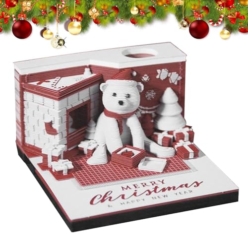 3D-Kalender 2025,3D-Kunstkalender 2025, Notizblock 3D-Kalender, Schreibtischdekoration, Papierschnitzkunst mit LED-Lichtern, Weihnachtsbären-Zeitstückkalender, Weihnachtsdekorationen 3D-Kalender 2025,3D-Kunstkalender 2025, Notizblock 3D-Kalender, Schreibtischdekoration, Papierschnitzkunst mit LED-Lichtern, Weihnachtsbären-Zeitstückkalender, Weihnachtsdekorationen von Generisch
