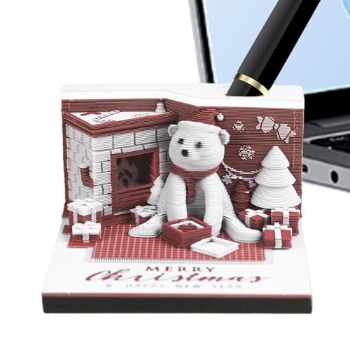 3D -Kalender - Kalender 2026 3D abnehmbarer Weihnachtsbär | Bürozubehör, Notizblock, Innenausstattung für Lehrer, Schüler, Klassenzimmer, Geburtstagsfeier, Haus, Familie, Schule 3D -Kalender - Kalender 2026 3D abnehmbarer Weihnachtsbär | Bürozubehör, Notizblock, Innenausstattung für Lehrer, Schüler, Klassenzimmer, Geburtstagsfeier, Haus, Familie, Schule von Generisch