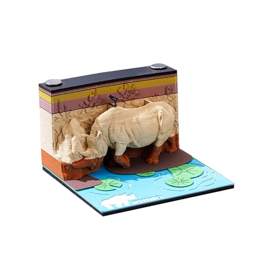 3D-Memoblock, 3D-Kalender, Kunstblöcke, Nashorn, 3D-Haftnotizen, Papierskulptur, Kunstwerk, Tiermodell, Ornament, kreative Haftnotizen 3D-Memoblock, 3D-Kalender, Kunstblöcke, Nashorn, 3D-Haftnotizen, Papierskulptur, Kunstwerk, Tiermodell, Ornament, kreative Haftnotizen von Generisch