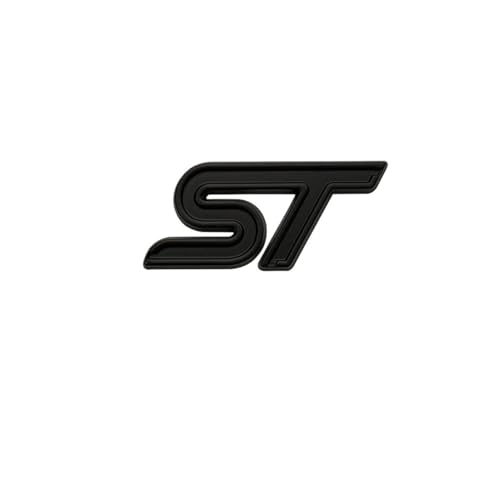 3D Metall Logo ST Embelm Buchstaben Auto Kühlergrill Stamm Abzeichen Aufkleber Zubehör(Sticker Black) von Generisch
