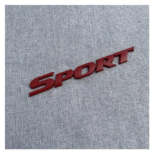 3D Metall Schwarz Logo Sport Emblem Buchstaben Aufkleber Auto Front Grill Abzeichen Stamm Aufkleber Aufkleber Zubehör(Sticker Red) von Generisch