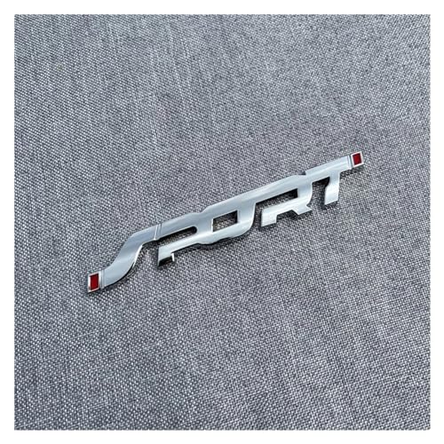 3D Metall Schwarz Logo Sport Emblem Buchstaben Aufkleber Auto Front Grill Abzeichen Stamm Aufkleber Aufkleber Zubehör(Sticker Silver-01) von Generisch