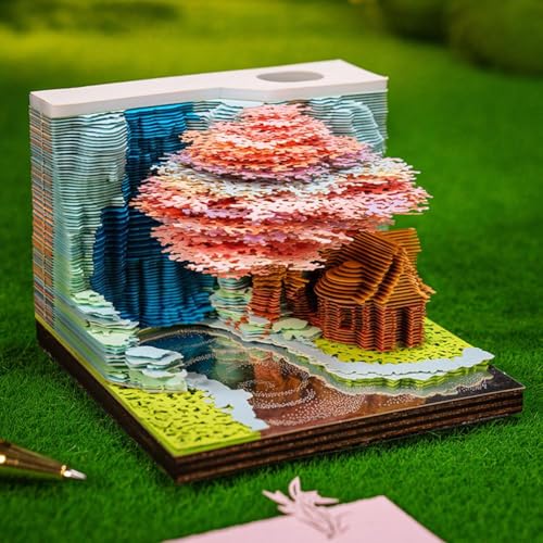 3D-Notizblock, Baumhaus, 3D-Baumhaus, 3D-Desktop-Dekoration mit Licht, antihaftbeschichtet, 3D-Papierschnitzerei, Kunst, Handwerk, Haftnotizblock, abreißbare Skulptur für Büro, Schreibtisch 3D-Notizblock, Baumhaus, 3D-Baumhaus, 3D-Desktop-Dekoration mit Licht, antihaftbeschichtet, 3D-Papierschnitzerei, Kunst, Handwerk, Haftnotizblock, abreißbare Skulptur für Büro, Schreibtisch von Generisch
